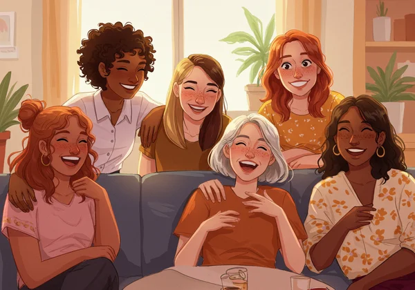 Frauen, die sich in einer unterstützenden, lebendigen Gemeinschaft verbinden
