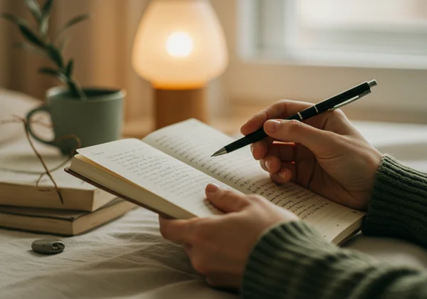 Person führt Journaling für Klarheit und Selbstreflexion durch