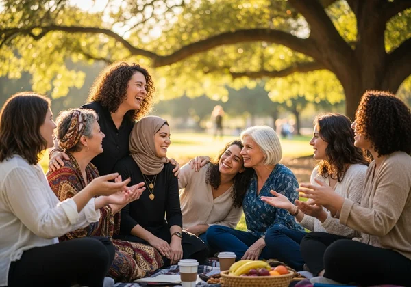 Diverse women embracing their lesbian identity and community