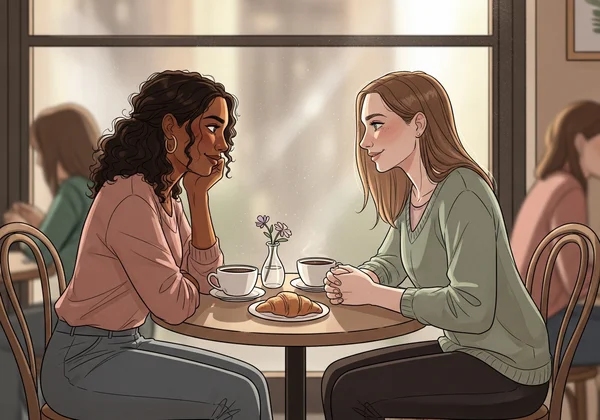 Two women making an emotional connection