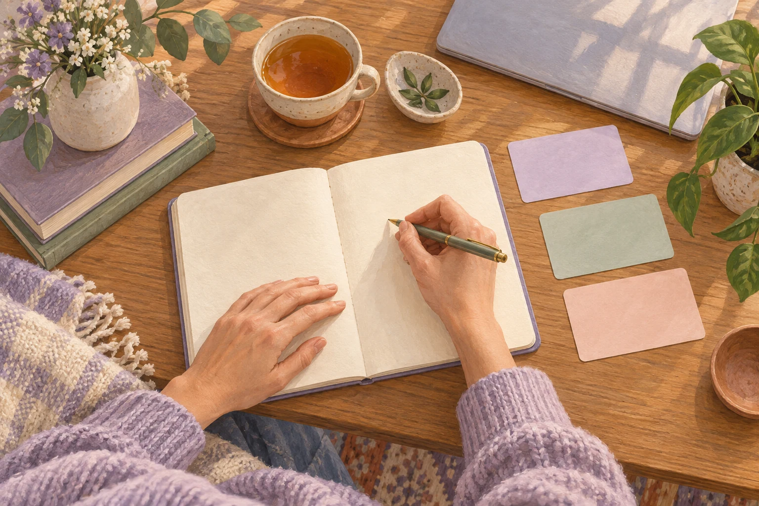 Writing reflections in a notebook without scoring